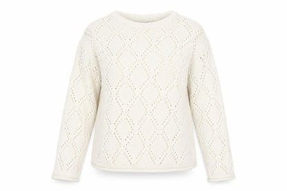 Marks and Spencer Women Ivory Open-Knit Jumper Medium