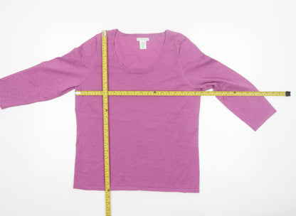 Laura Ashley Women’s Purple Glitter Knit Scoop Neck Jumper M