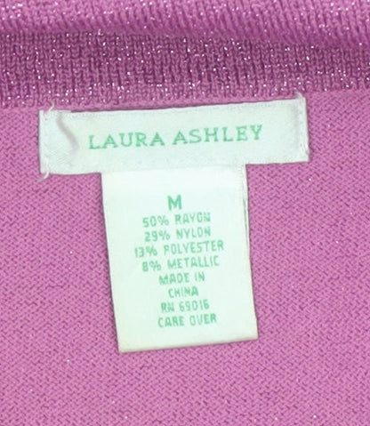 Laura Ashley Women’s Purple Glitter Knit Scoop Neck Jumper M