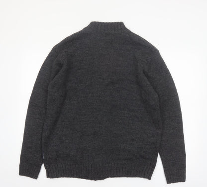 Woolovers Men Grey Wool Button Cardigan M Knit Jumper