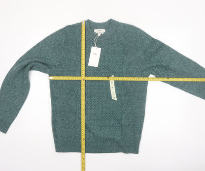 Marks and Spencer Men’s Green Wool Blend Crew Neck Jumper Medium