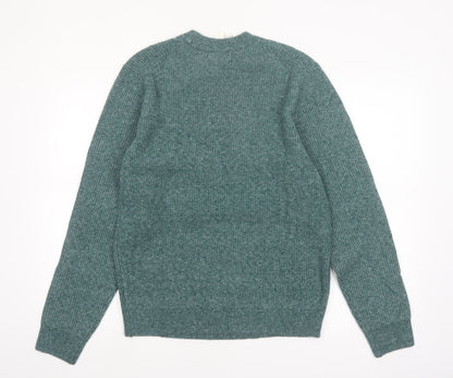 Marks and Spencer Men’s Green Wool Blend Crew Neck Jumper Medium