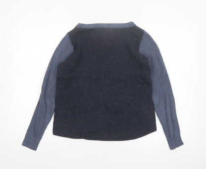 White Stuff Women's Navy Penguin Wool Blend Jumper Size M Winter Casual