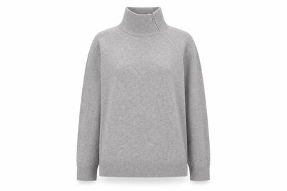 Marks and Spencer Women’s Grey High Neck Zip Pullover Jumper M