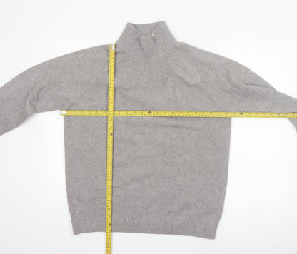 Marks and Spencer Women’s Grey High Neck Zip Pullover Jumper M