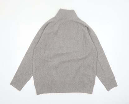 Marks and Spencer Women’s Grey High Neck Zip Pullover Jumper M