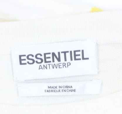 Essentiel Antwerp Women's Ivory Yellow Polka Dot Jumper M