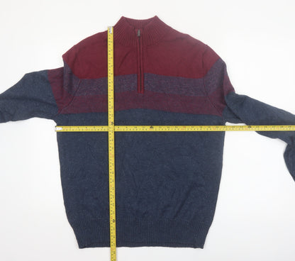 Urban Pipeline Mens Multicoloured 1/4 Zip High Neck Jumper Size L