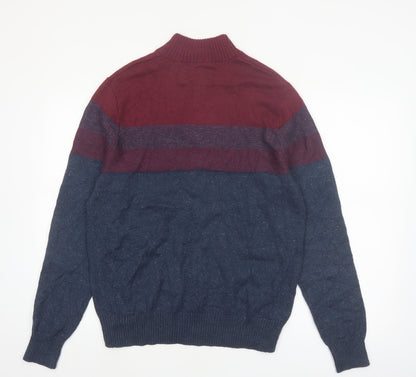 Urban Pipeline Mens Multicoloured 1/4 Zip High Neck Jumper Size L