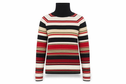 Jessica Women's Multicoloured Stripe Roll Neck Pullover Jumper Size S