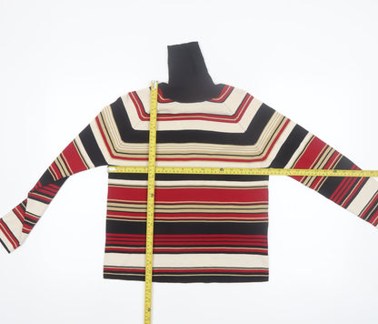 Jessica Women's Multicoloured Stripe Roll Neck Pullover Jumper Size S