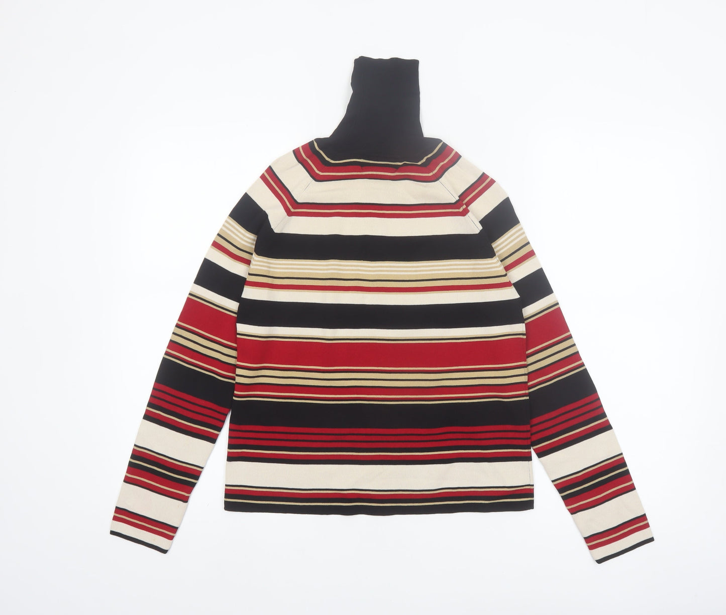 Jessica Women's Multicoloured Stripe Roll Neck Pullover Jumper Size S