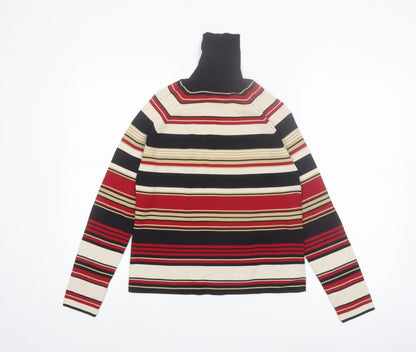Jessica Women's Multicoloured Stripe Roll Neck Pullover Jumper Size S