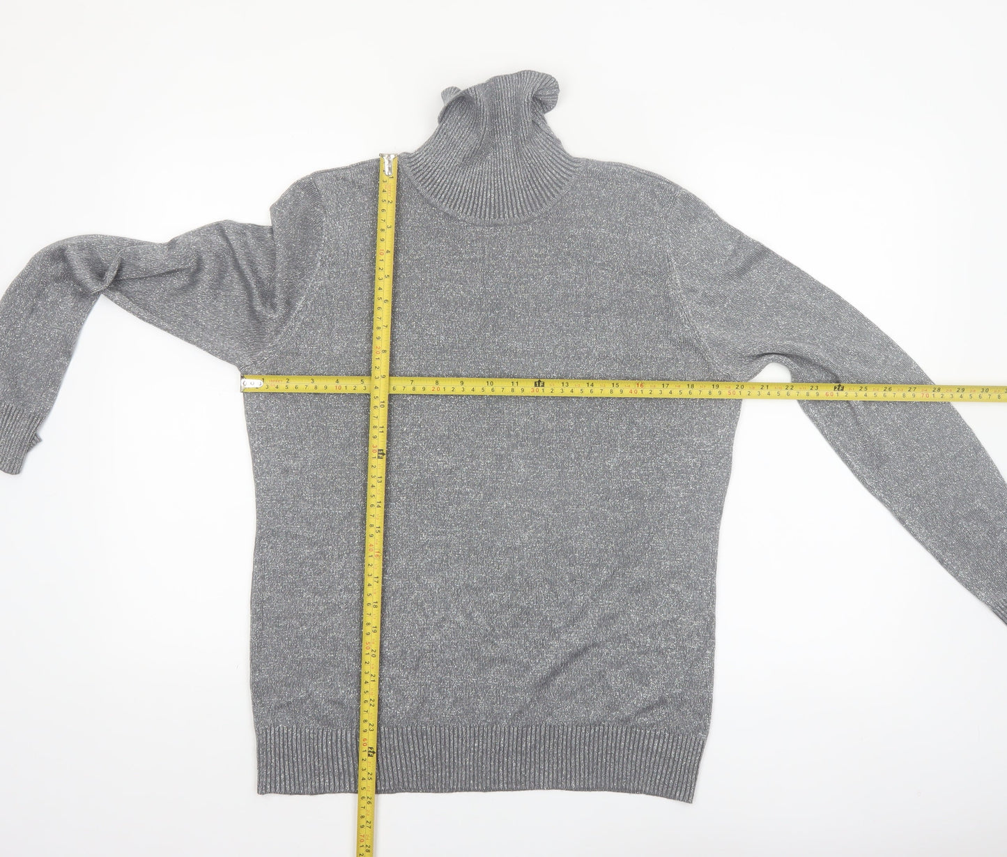 Josepha A. Womens Grey Roll Neck Knit Jumper Size L
