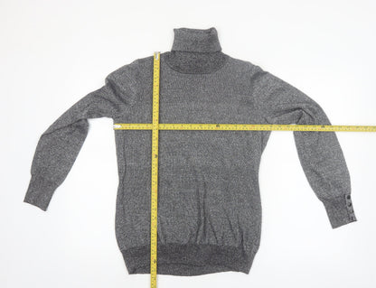 Carolyn Taylor Women's Grey Roll Neck Knit Jumper Size M