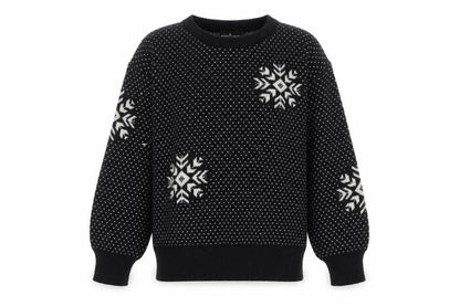 Boundary Waters Womens Black Fair Isle Wool Blend Jumper Size S