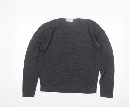 John Smedley Women's Grey Merino Wool Crew Neck Pullover Jumper M