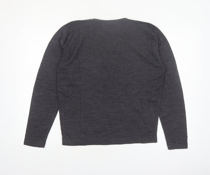John Smedley Women's Grey Merino Wool Crew Neck Pullover Jumper M
