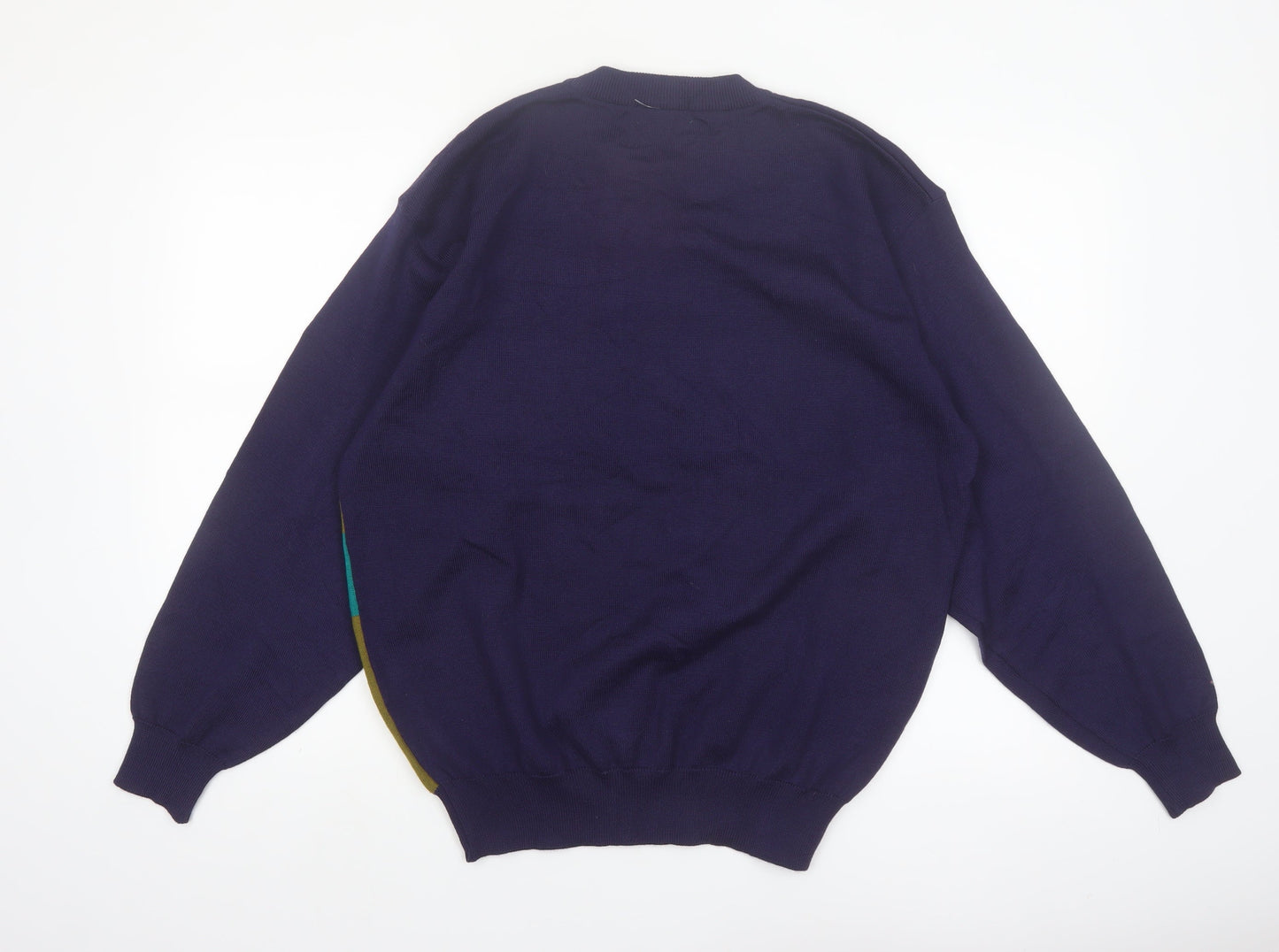 R.FIT Men’s Multicoloured Retro Geometric Knit Jumper Size L