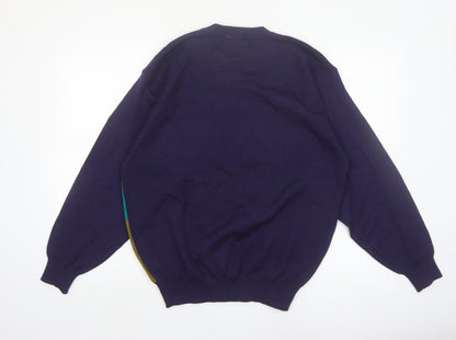 R.FIT Men’s Multicoloured Retro Geometric Knit Jumper Size L