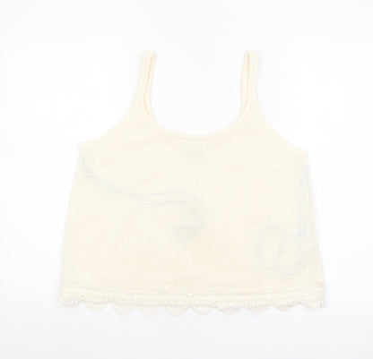 Marks and Spencer Women’s Ivory Knit Lace Trim Camisole Tank Top Size M