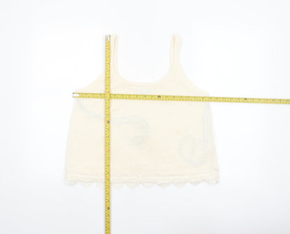 Marks and Spencer Women’s Ivory Knit Lace Trim Camisole Tank Top Size M