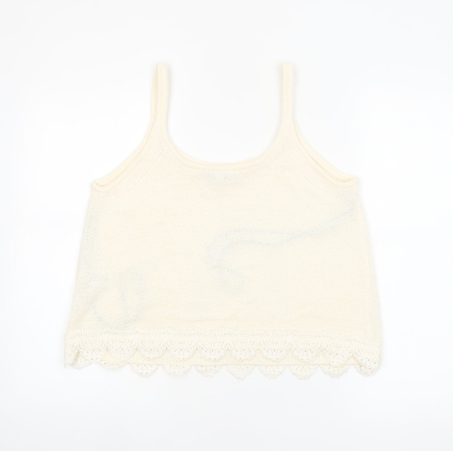 Marks and Spencer Women’s Ivory Knit Lace Trim Camisole Tank Top Size M