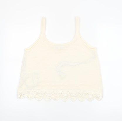 Marks and Spencer Women’s Ivory Knit Lace Trim Camisole Tank Top Size M