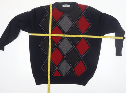 Pringle Men's Multicoloured Argyle Wool Crew Neck Jumper XL