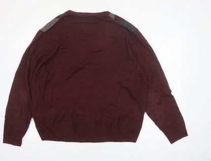 Haggar Men’s Red Argyle V-Neck Acrylic Jumper 2XL
