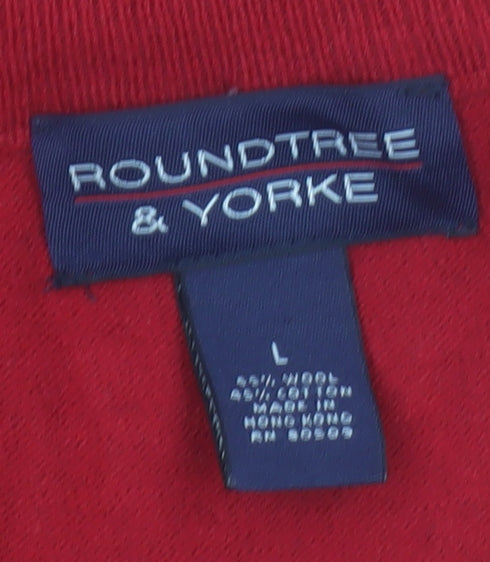 Roundtree & Yorke Men's Red Check Wool Vest L
