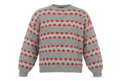Thane Men's Grey Wool Chunky-Knit Pullover Jumper L