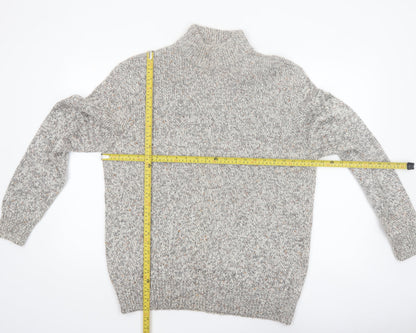 Next Men's Grey Roll Neck Chunky Knit Jumper XL Cotton Blend