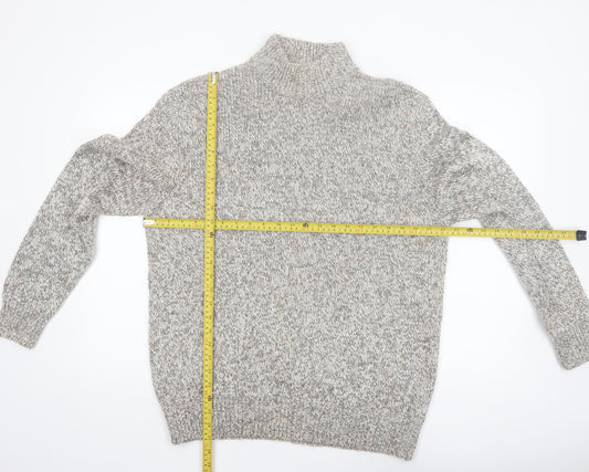 Next Men's Grey Roll Neck Chunky Knit Jumper XL Cotton Blend