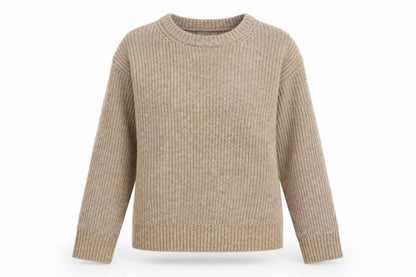 Marks & Spencer Women Beige XS Chunky Knit Crew Neck Jumper