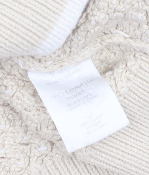 Veronica Beard Women Beige XS Cable-Knit Cotton Cardigan Jumper