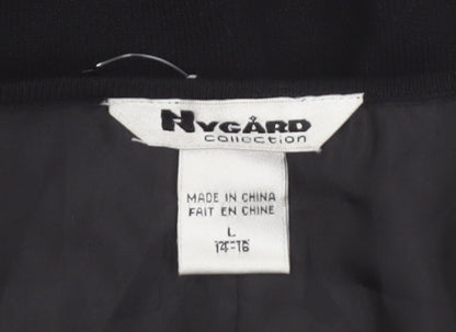 Nygard Collection Women's Black Beaded Cardigan L Silk Blend