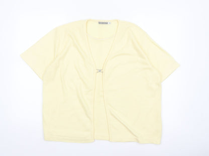 Debbie Morgan Women’s Yellow Short Sleeve V-Neck Cardigan M