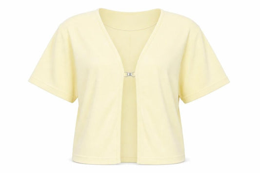 Debbie Morgan Women’s Yellow Short Sleeve V-Neck Cardigan M