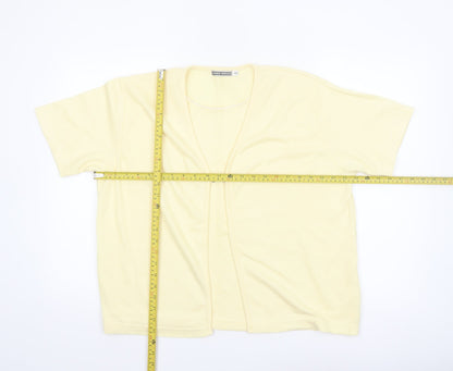 Debbie Morgan Women’s Yellow Short Sleeve V-Neck Cardigan M