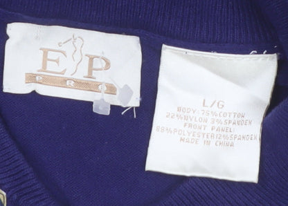 E.P. Pro Women's Blue Floral Full Zip Jumper Size L