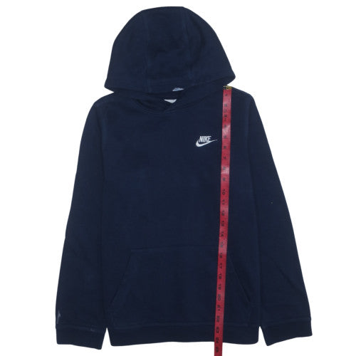 Nike Boys Blue Fleece Pullover Hoodie XL 158-170cm Logo Hooded Sweatshirt