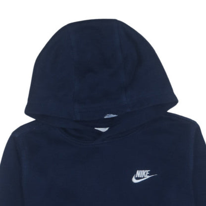 Nike Boys Blue Fleece Pullover Hoodie XL 158-170cm Logo Hooded Sweatshirt