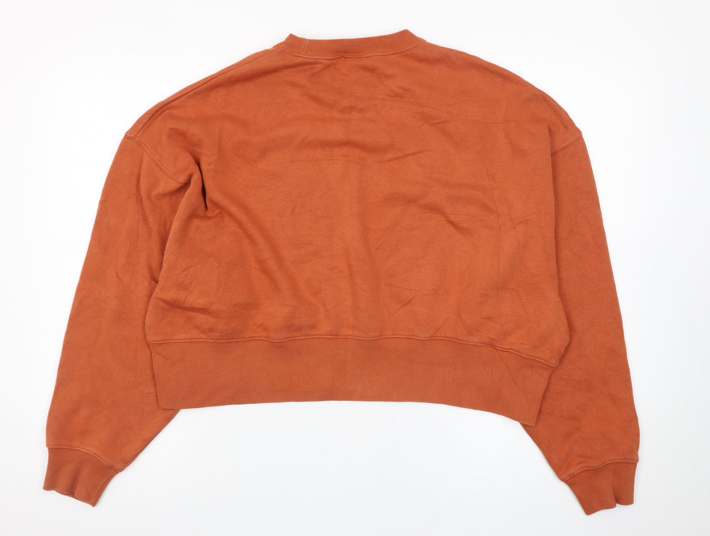 Nike Womens Rust Orange Crew Neck Pullover Sweatshirt XS