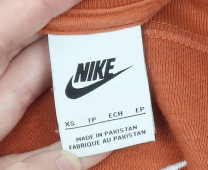 Nike Womens Rust Orange Crew Neck Pullover Sweatshirt XS