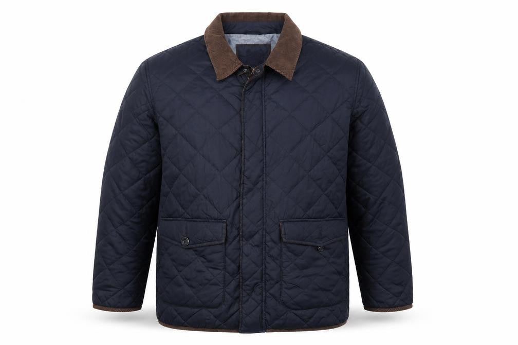 Austin Reed Men’s Blue Quilted Mid-Length Jacket 2XL Nylon