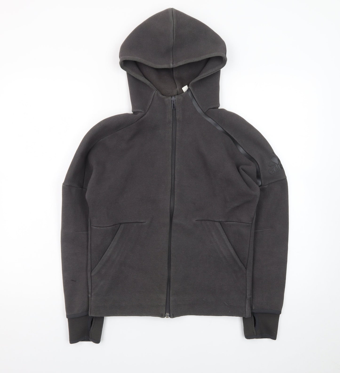 Adidas Boys Black Full Zip Fleece Hoodie 11-12 Years
