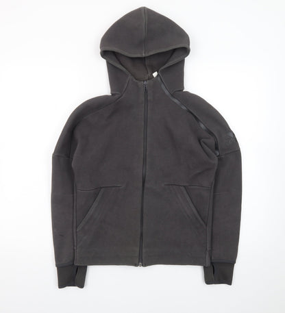 Adidas Boys Black Full Zip Fleece Hoodie 11-12 Years