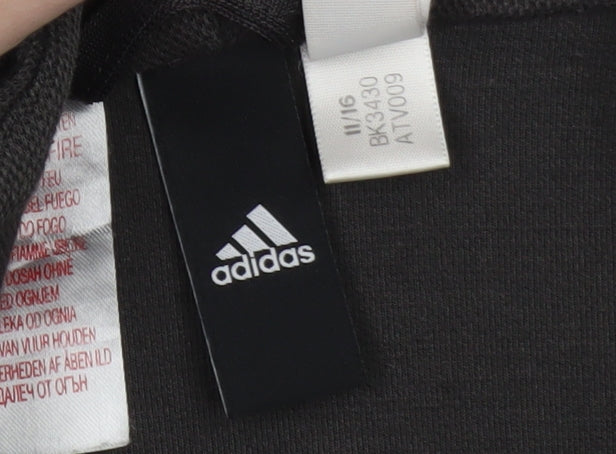 Adidas Boys Black Full Zip Fleece Hoodie 11-12 Years