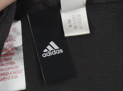 Adidas Boys Black Full Zip Fleece Hoodie 11-12 Years